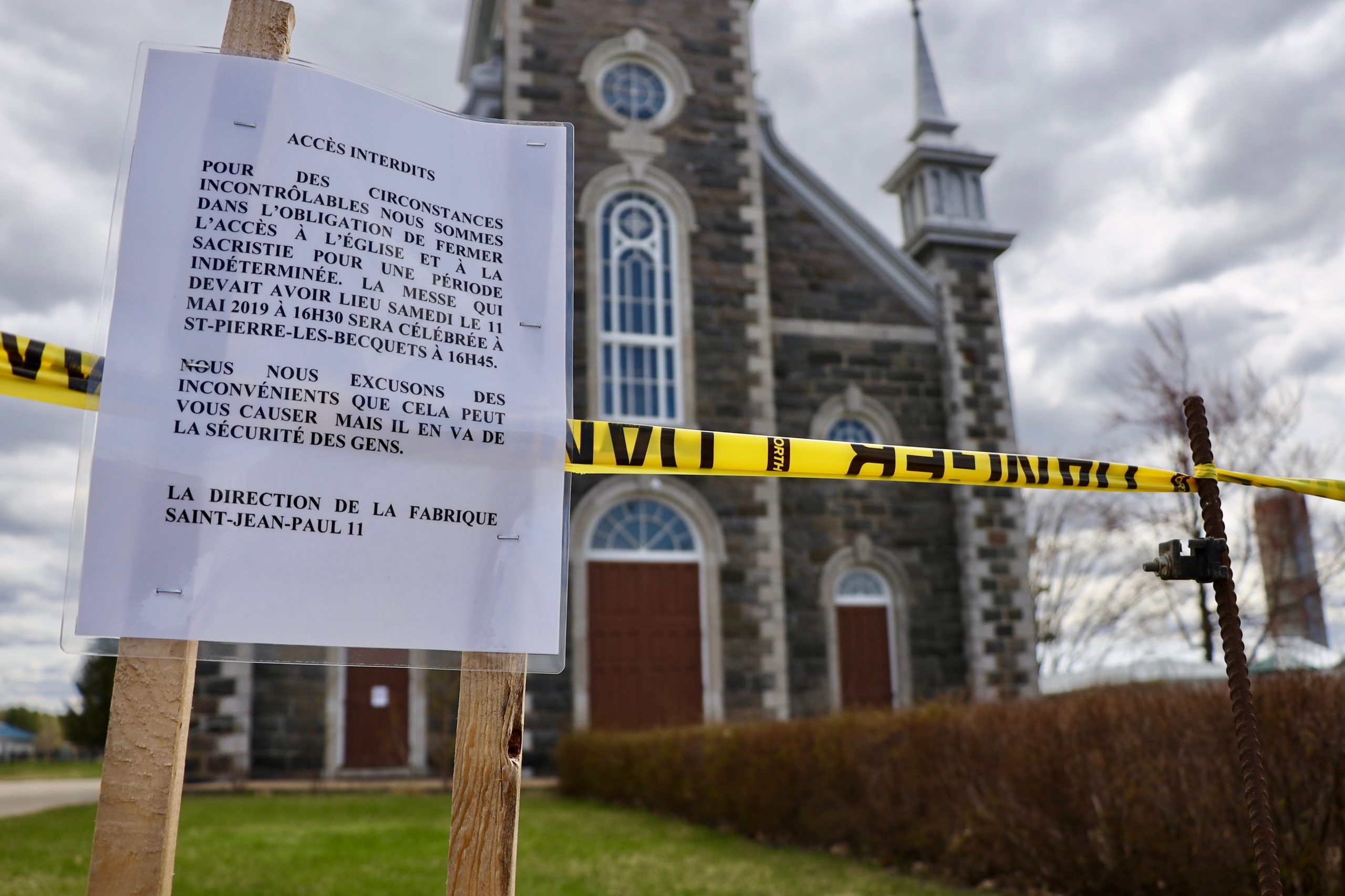 L'église de SteCéciledeLévrard fermée pour une période indéterminée
